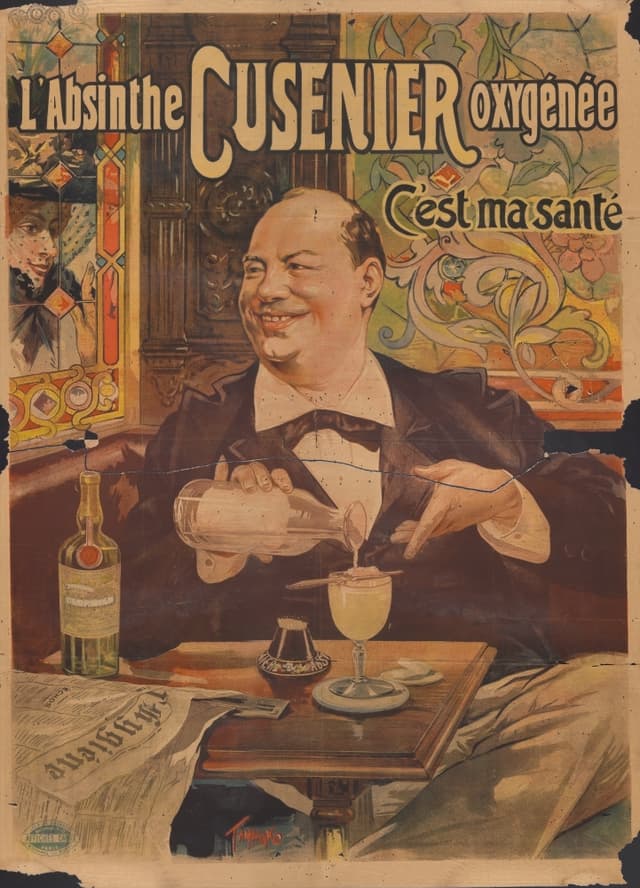 L'Absinthe Cusenier Oxygénée, 1896, Francisco Tamagno (attributed)