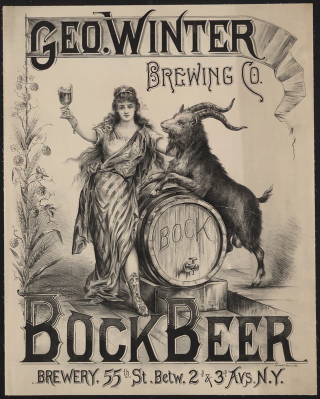 Geo. Winter Brewing Co. Bock Beer, New York, 1900, Louis Kraemer, N.Y. (lithographer)